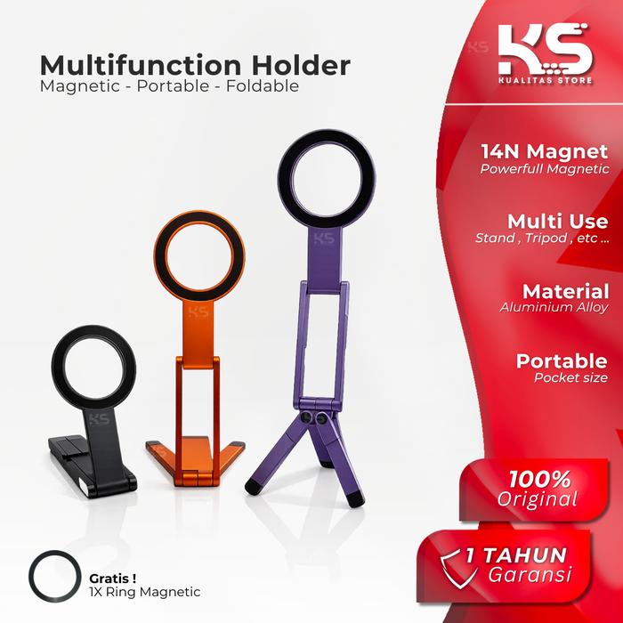 Promo Phone Holder Stick Magnetic Aluminium Stand Handphone Lipat ...