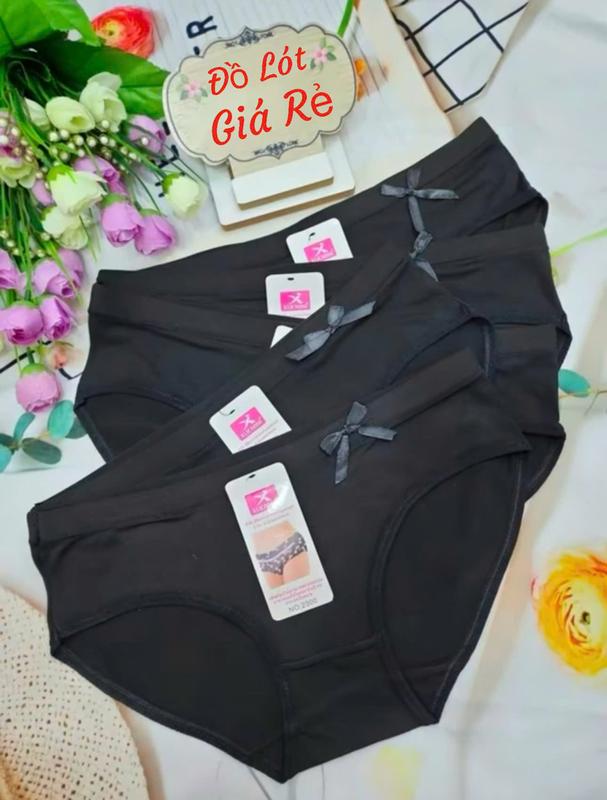 Set 5 và 10 Quần Lót ( MÀU ĐEN ) Phối Hoạ Tiết Nơ [ Size 30 - 50Kg ] - 2300 4
