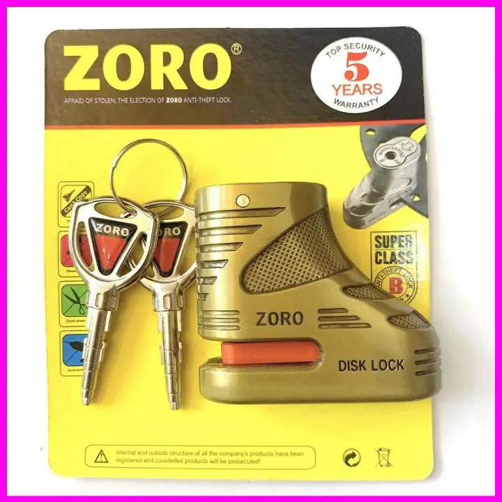 ổ khóa đĩa xe máy ZORO - công nghệ Mỹ - bảo hành 5 năm. Ổ khóa phanh,khóa dĩa,khóa xe máy. Ổ khóa chống trộm xe máy