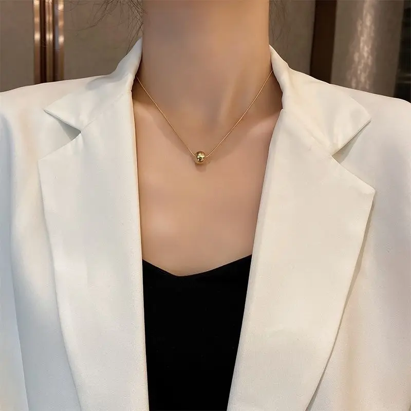 Vòng Cổ Mặt Dây Chuyền Quả Cầu, Tinh Tế Và Đơn Giản, Thời Trang, Phụ Kiện Cô Gái, Dây Chuyền Xương Đòn, Không Thấm Nước, Hạt Quả Cầu Quyến Rũ, Vòng Cổ Choker, Vòng Cổ Choker 1