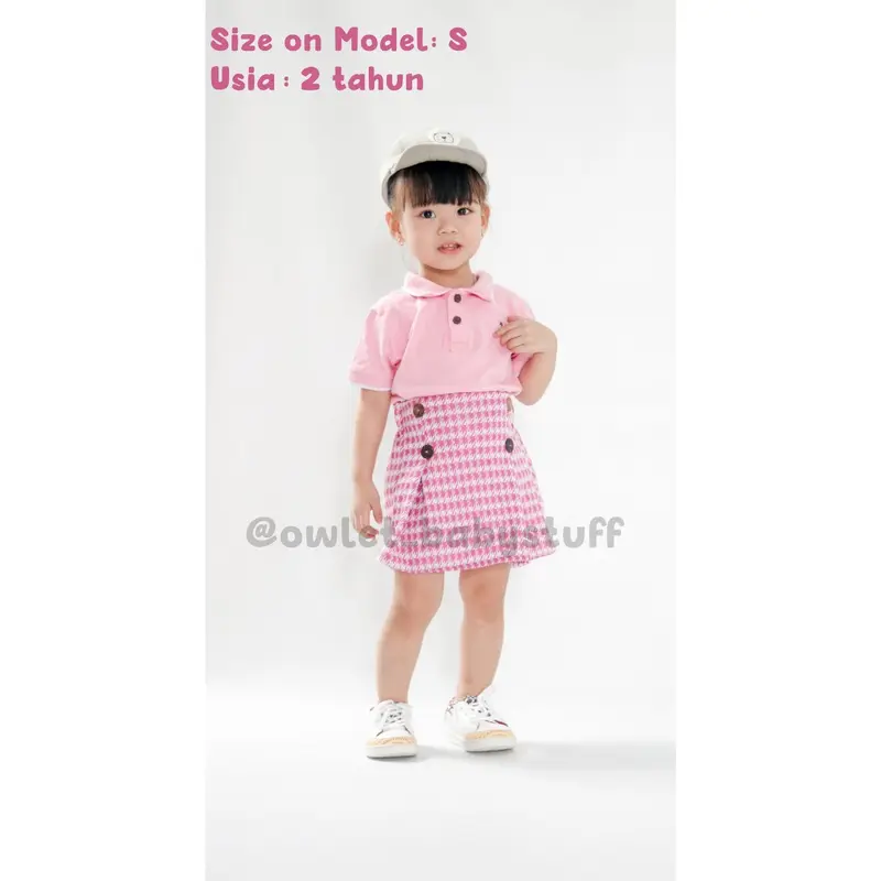 Owlet - rok anak perempuan / bawahan anak perempuan / rok mini anak  / rok pendek anak / rok korea kancing / rok remple korea anak Fashion 2