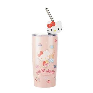 Cawan Kereta Api Kanak-kanak Patung Sanrio, 20oz, Cawan Ais Tyrant dengan Straw, Dua Lapisan Kapasiti Besar, Cawan Bertebat Vakum, Sesuai untuk Kereta Api dan Kopi, Cawan Kanak-kanak กระติก  คาปิบาร่า Merah Kitchenware