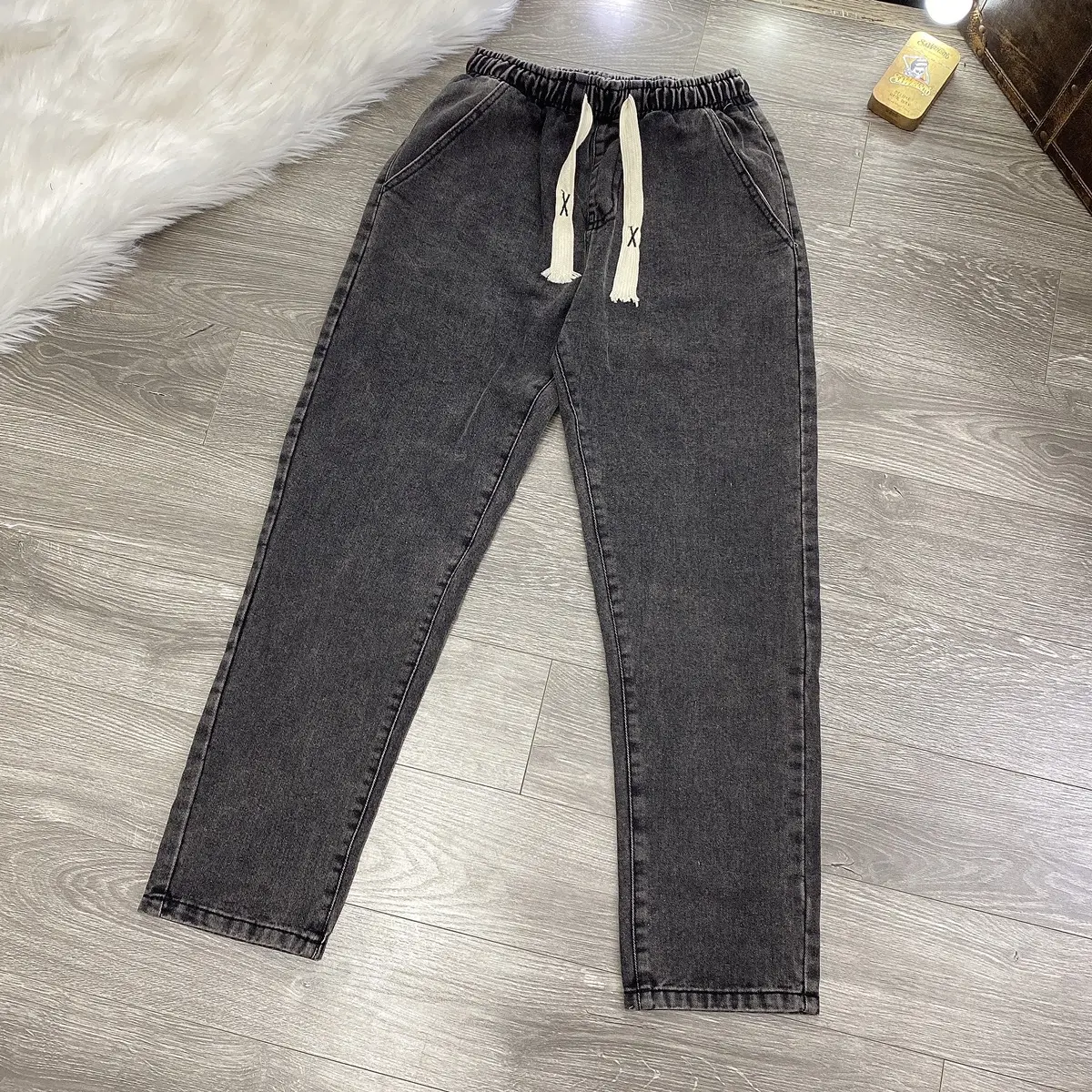 Quần jeans nam baggy chun Menswear Denim Menswear Denim Pants có thể giặt máy