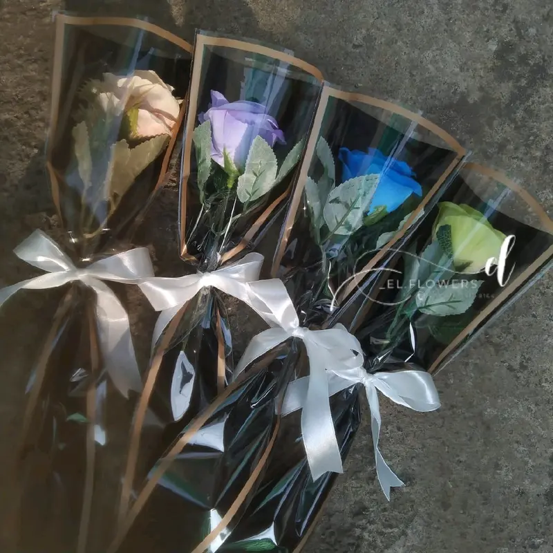 single rose | buket 1 tangkai bunga mawar cocok untuk hadiah valentine , hari guru , hari ibu , ulang tahun , mawar artificial Dekorasi Berwarna Mawar 1