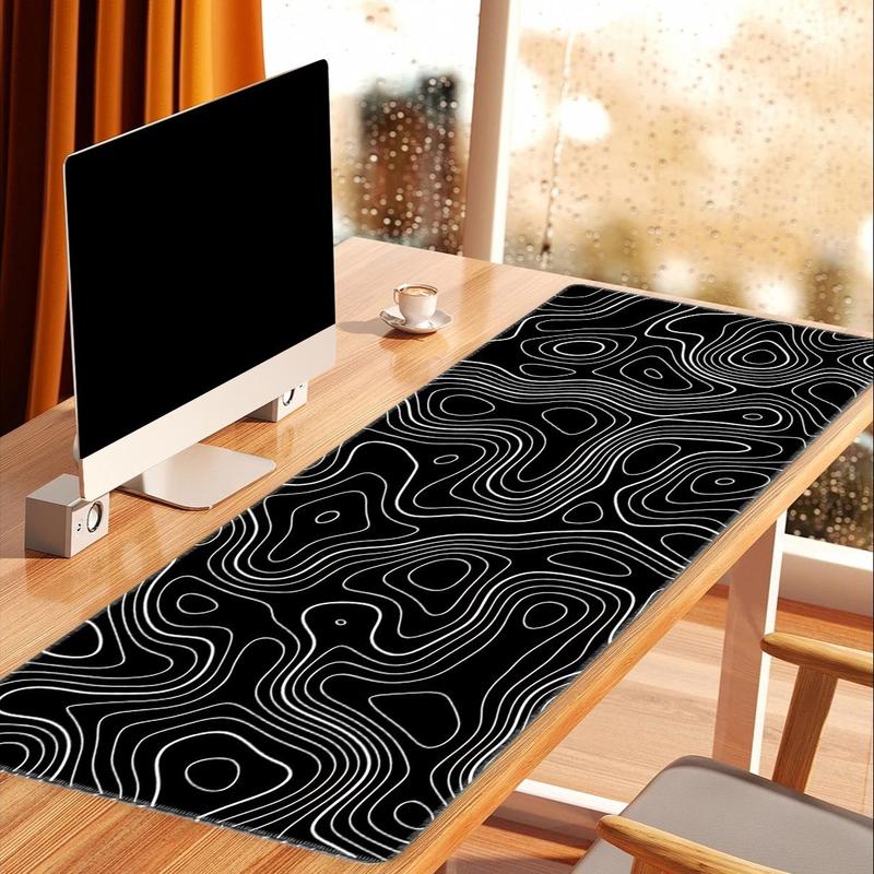 Terrain Line Contour Design Gaming Mouse Pad, 1 Count Anti-slip Washable Enlarged Mouse Pad, Fashionable Office Desk Decorative Pad for Home & Office, Gifts for Gamer & Boyfriend 6