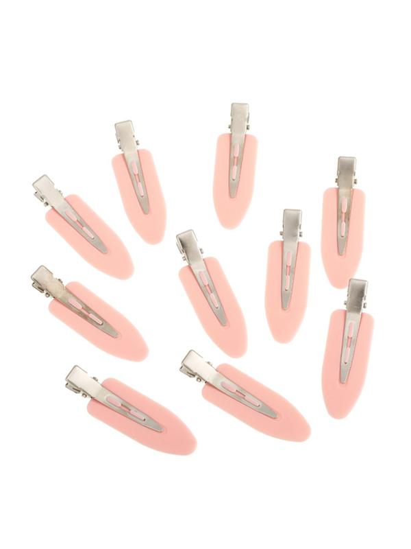 Casual Trendy No Crease Hair Clips for Women, 10pcs/set Simple Style Plain Color Snap Hair Clips, Fashionable Hair Accessories for Girls for Daily Use, Shower, Makeup, Skincare, Hairstyle Accessory 5