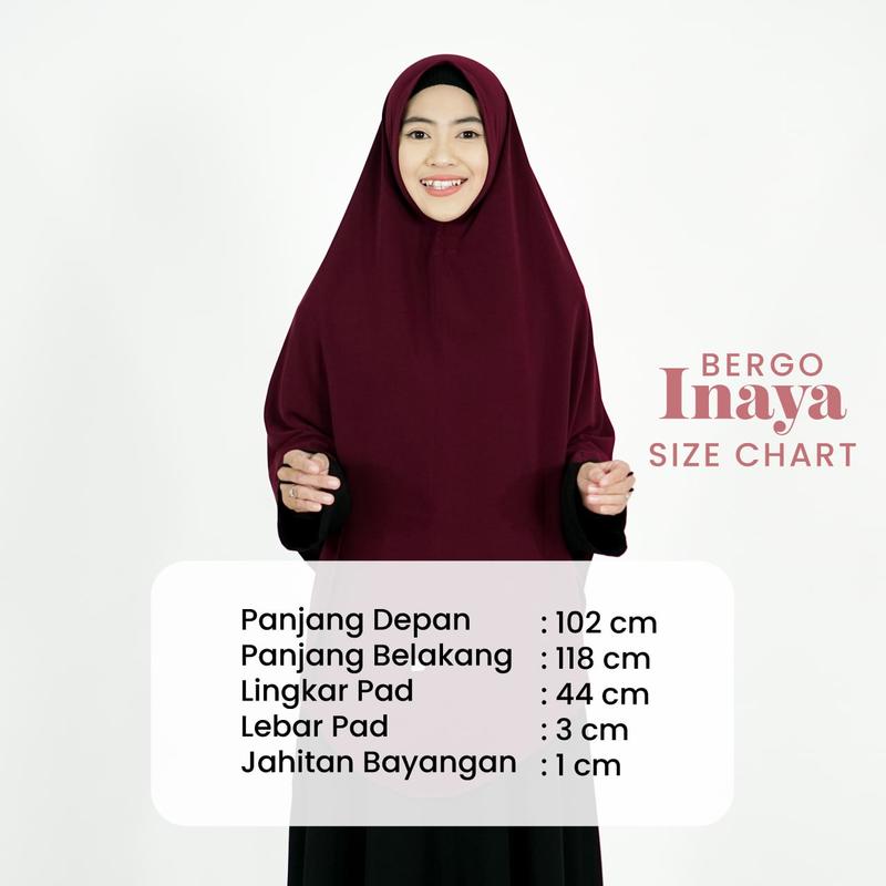 HIJAB HAYURI BERGO INAYA BERGO NONPED WOOLPEACH PREMIUM GRADE A 3