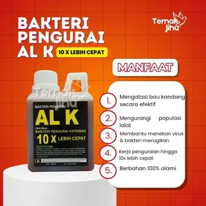 Bakteri AL K Mengatasi Bau kadanag, Virus, Lalat, Gurem yang ada pada kandang sapi, kandang kambing, kandang ayam dan semua jenis