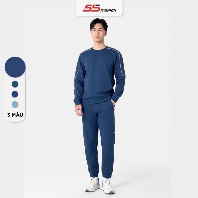 Bộ Quần Áo Nam Thu Đông 5S FASHION Chất Nỉ Mềm Mịn, Thiết Kế Phối Line Nổi Khỏe Khoắn BNI24020