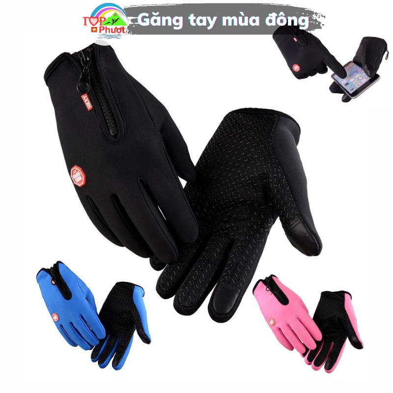Găng tay dài ngón mùa đông cho nam nữ, bao tay full ngón đi xe máy giữ ấm cảm ứng điện thoại