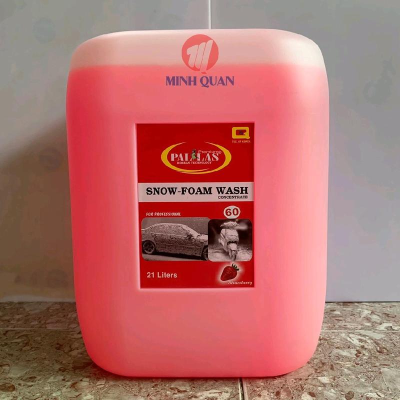 Nước Rửa Xe Bọt Tuyết PALLAS Siêu Bóng 60 - 21 Lít, Hương Dâu, Dung Dịch Rửa Xe Ô Tô, Xe Máy Siêu Sạch