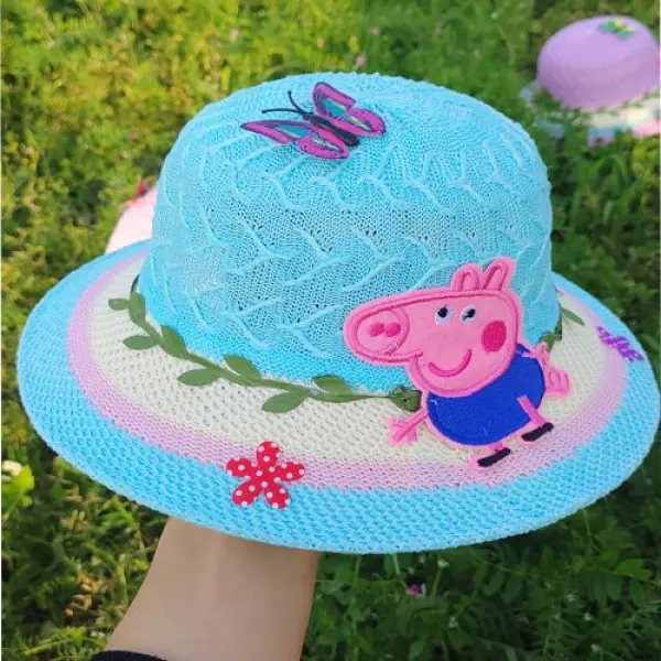 Mũ Trẻ Em, Có Thể Gập Lại, Mũ Chống Nắng Phong Cách Hàn Quốc Mùa Hè Cho Nữ, Mũ Công Chúa, Mũ Rơm Phong Cách Phương Tây, Thích Hợp Cho Bé Gái 3