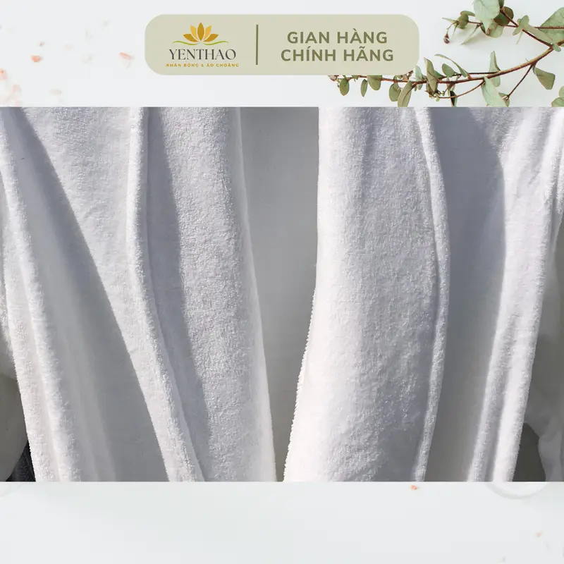 Áo Choàng Tắm Khách Sạn Cao Cấp Bông Lông Cừu YenThao Towels 100% Organic Cotton Nữ Women Dress 6