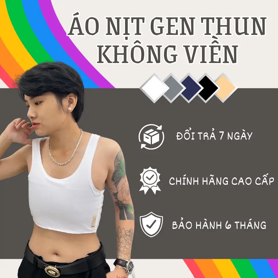 Áo Nịt Ngực Gen Thun Không Viền Cài Hông Tomboy - Áo Lót Nẹp Bó Làm Nhỏ Ngực Thể Thao Tập Gym Bigsize Nguyễn Nguyên
