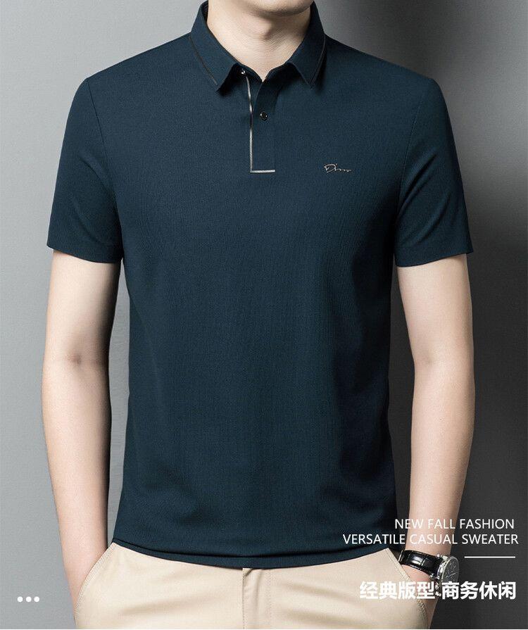 Product Introduction of Áo Thun Nam Ngắn Tay Mùa hè, 100% Cotton Thật, In Ve Áo Nặng, Áo Polo, Dễ Phối Đồ Dáng Rộng Vừa Vặn, Tay Lửng Áo, Dành Cho Nam Giới Menswear Có Cổ 4