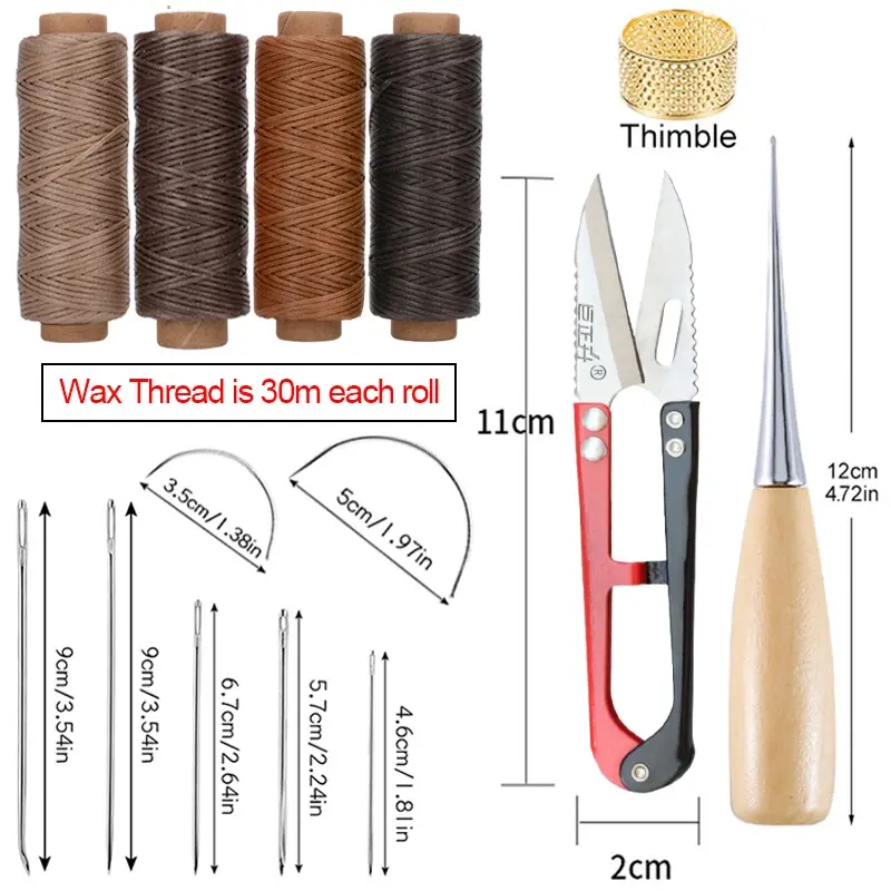 Bộ Dụng Cụ May, Kéo Kim 120Mm, 21 Chiếc, Thích Hợp Để Tự Làm Giày Dép Và Túi Da, Sửa Chữa 1
