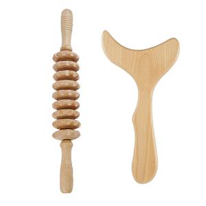 Wooden Massage Tool Set, 2 Counts/set Manual Massage Tool, Body Shaping Tool, Muscle Relaxation Tool, Suitable for Home and Professional Use