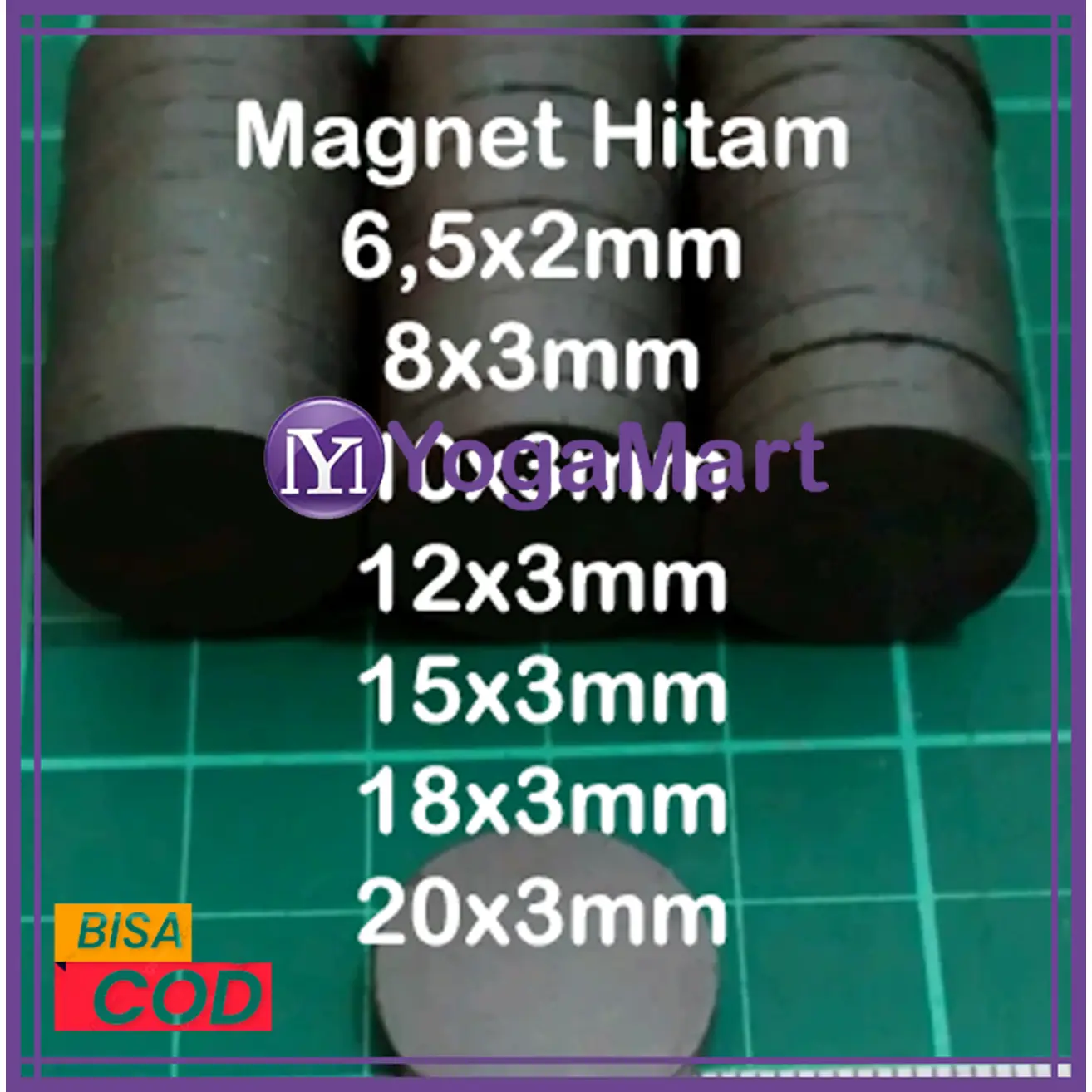 (10pcs) Magnet Hitam Magnet Ferrite Magnet Kulkas Mgnet Koin Magnet Bulat