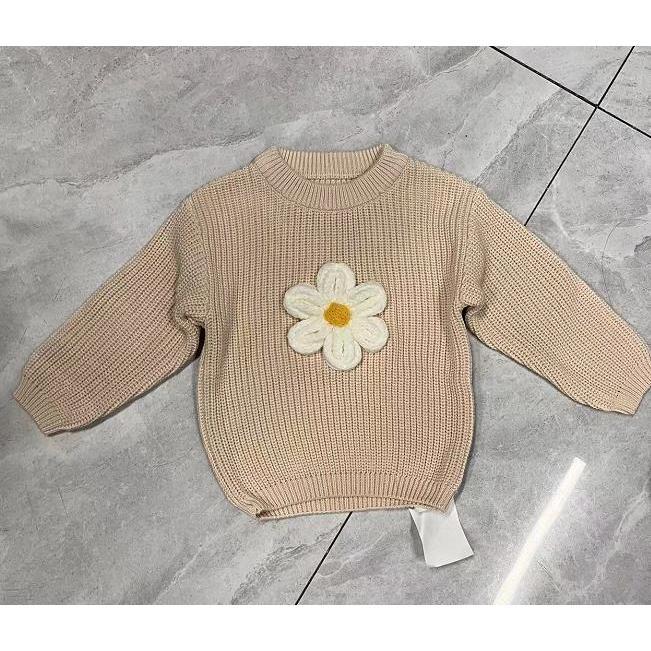 Product Introduction of Kids Girl Sweater Casual Cute Crochet Flowers Warm Knitted Long Sleeves Pullover Infant Knitwear for Toddler 41