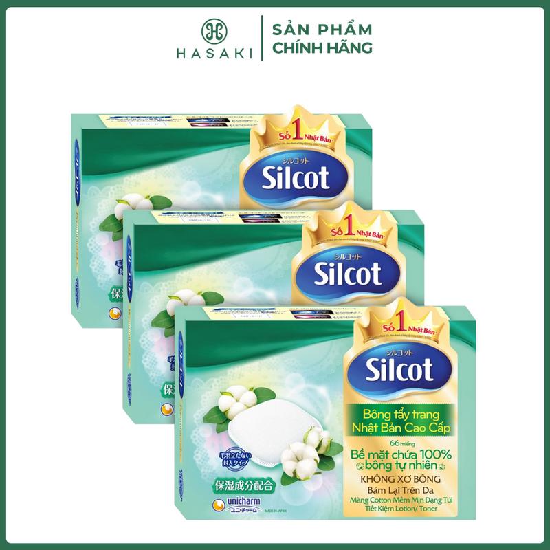 Combo 3 Hộp Bông Tẩy Trang Silcot Cao Cấp 66 Miếng | HASAKI BEAUTY