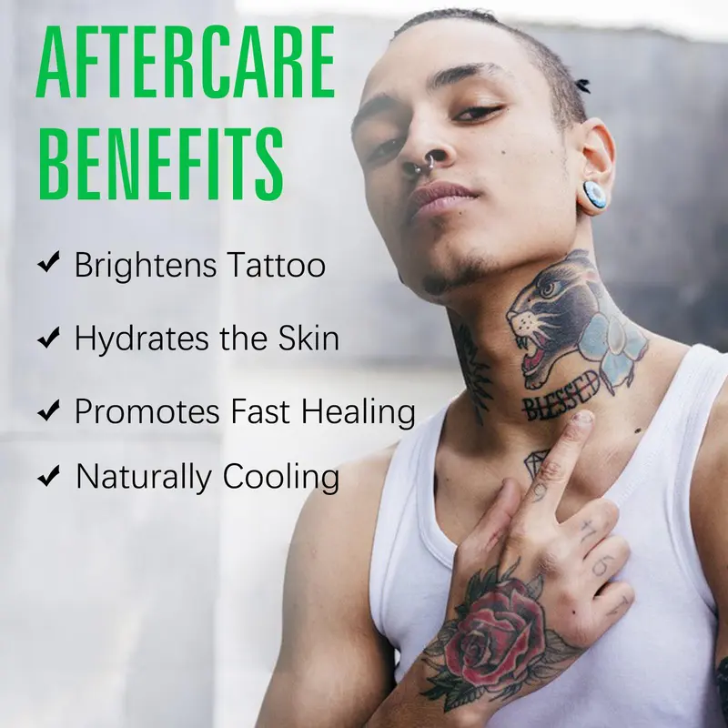 Aloe Vera Tattoo Repair Gel, Moisturizing Tattoo Aftercare Gel, Hydrating Body Care Product for Men & Women 5