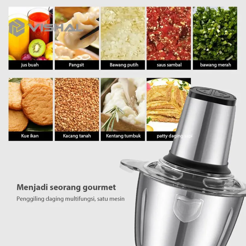 Vishal Combo 3in1 [COD] Panci Presto + Blender Penggiling Daging Stainless + Pisau Set 6in1 4