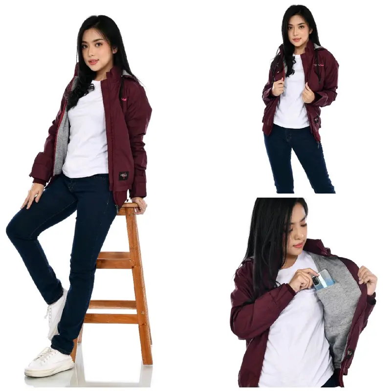 jaket wanita jaket casual cewek blazer hoodie original Rebel id Musim panas Musim dingin Parasut 2