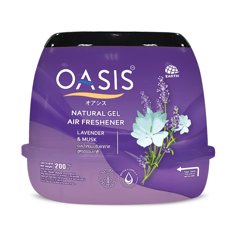 Sáp thơm OASIS Natural Lavender Sáp phòng khử mùi chiết xuất Hương thơm từ thiên nhiên Oasis Natural Gel Lavender & Musk