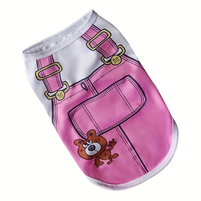 Product Introduction of Pet Dogs and Cats Spring and Summer Thin Mesh Cartoon Printed Vests for Small and Medium-sized Dogs Breathable Clothes 8