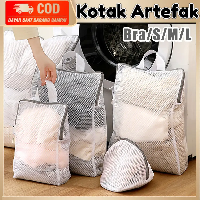 Laundry Bag Washing Net Kantong Jaring Cuci Pakaian Mesin Pelindung Baju Halus Bra Anti Kusut Dengan Resleting Kuat Cocok Rumah dan Travel