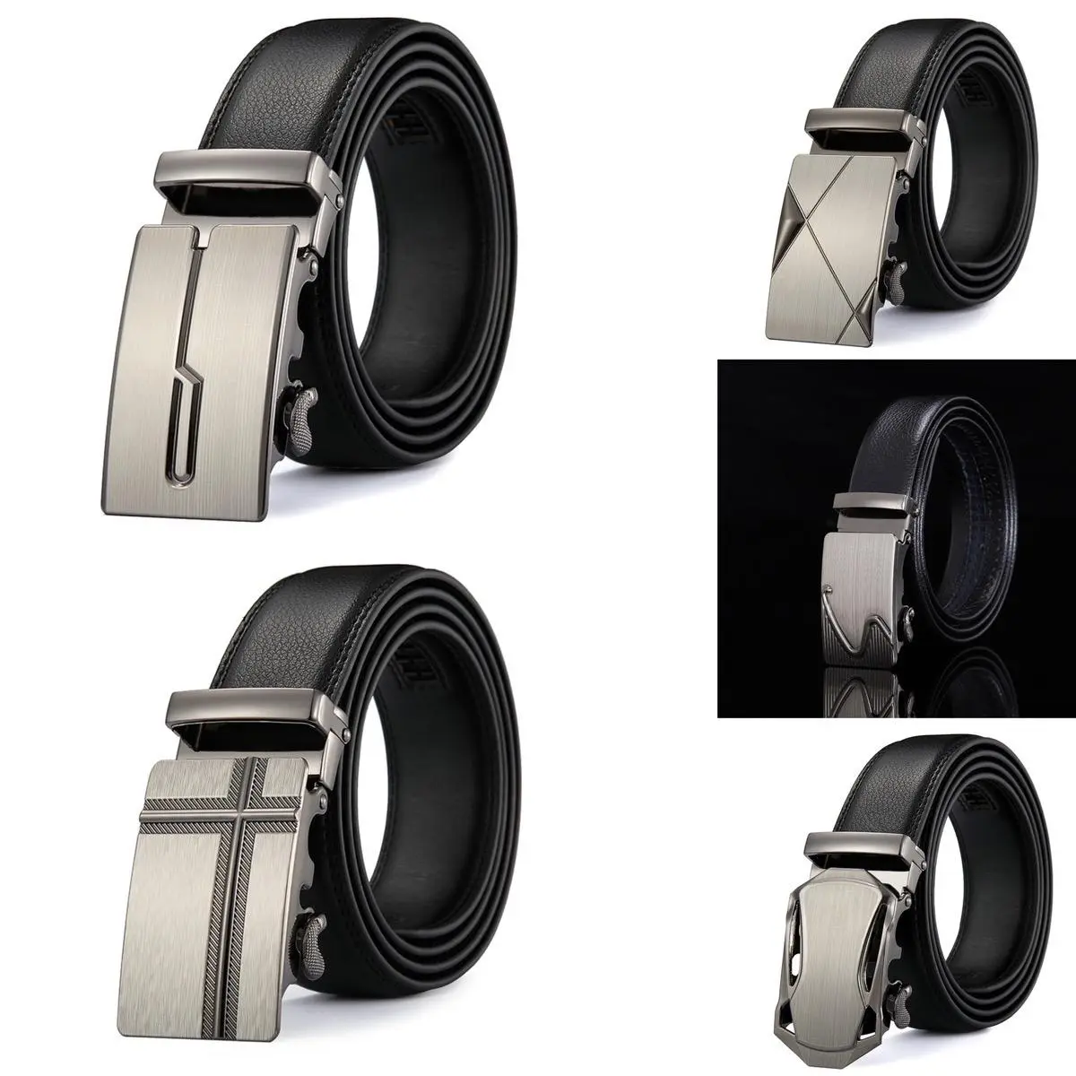เข็มขัดผู้ชาย(GC-201)  หนังPU หัวเข็มขัดมีหล่ยลายให้เลือก