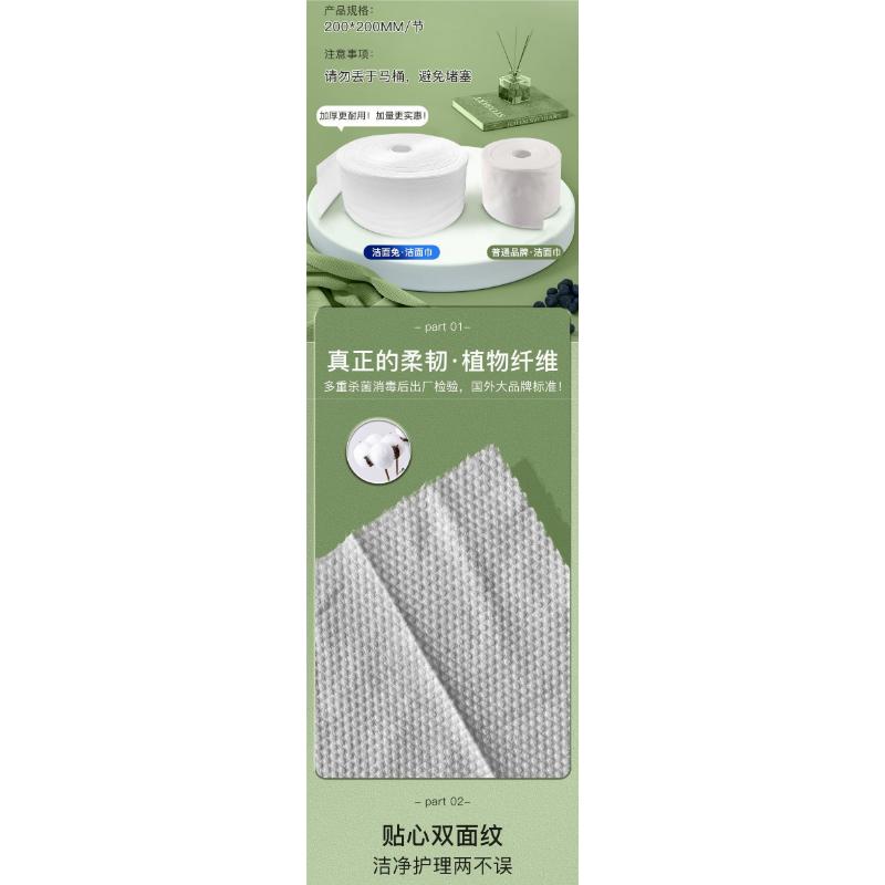 Product Introduction of Khăn mặt dày dùng một lần thỏ làm sạch Gói đầy đủ Hộp cuộn treo tẩy trang Bông gói gia đình  Trà 15