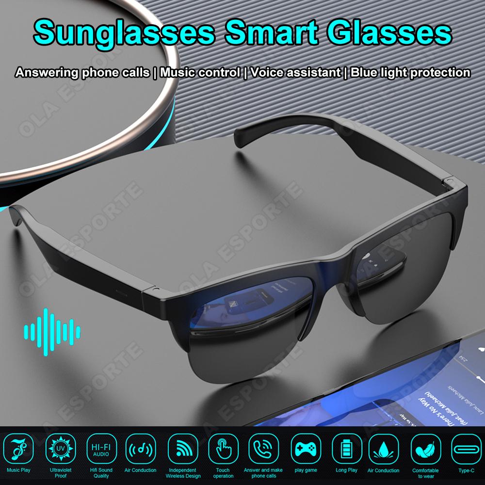 Sunglasses Smart Glasses UV protection Voice Assistant HIFI Sound Control Call Quality Music Smart Glasses Waterproof Sunglasses - Image 3