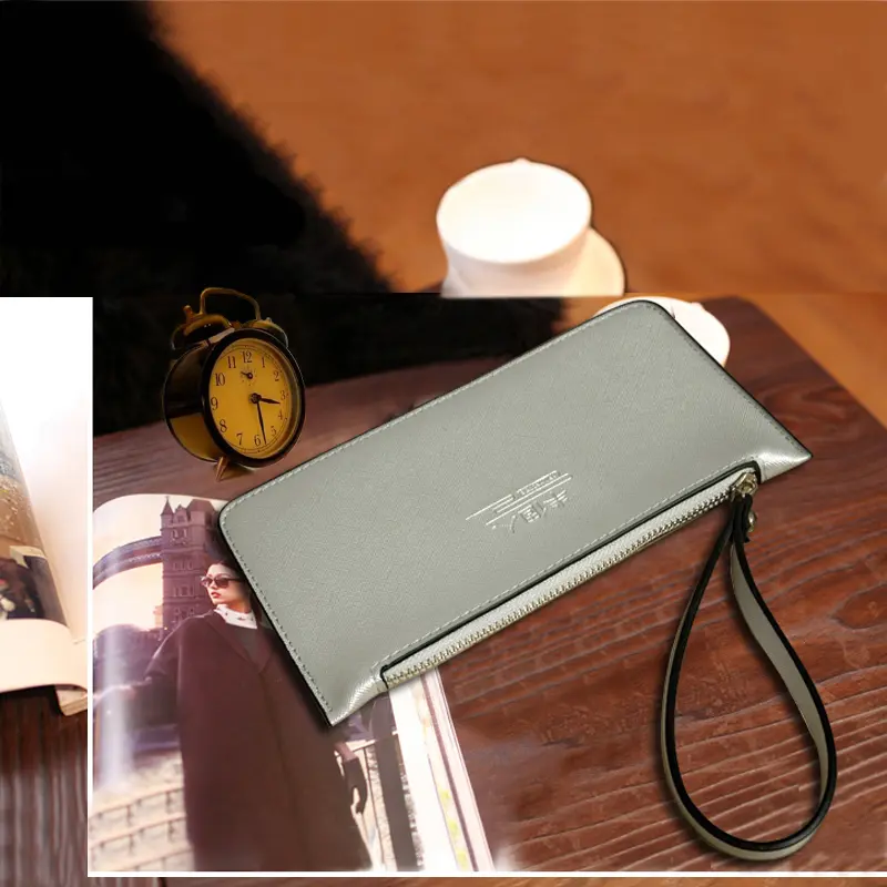 Dompet Fesyen, Gaya Minimalis, Untuk Wanita dan Lelaki, Beg Telefon Panjang, Penutupan Zip, Dompet Syiling, Klac, Beg Kecil, Sesuai untuk Lelaki Bags Wristlets