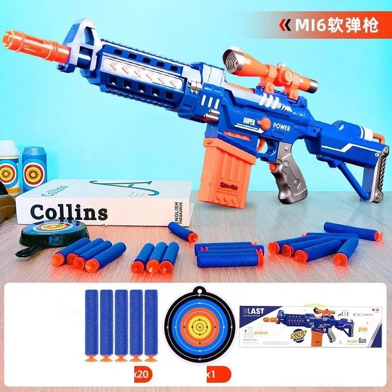 Đồ Chơi Trẻ Em Phóng Xốp Size Lớn Neft AK Liên Thanh Tặng Kèm 20 Viên Xốp - Hồng Tâm- Nhựa ABS An Toàn Bộ quà tặng