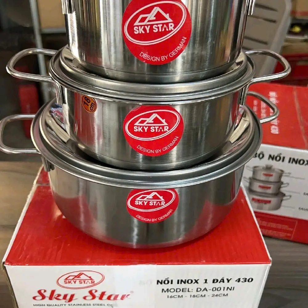 bộ nồi inox đáy từ 430 sky star