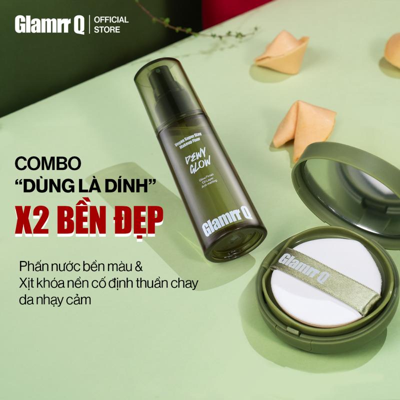 [NEW] Combo Glamrr Q Cushion &  Xịt Khóa Nền Cố Định Glamrr Q Vegan Super Stay Makeup Fixer 50ml Son Son Môi Cosmetic Tẩy Trang Phấn Phủ Women Mỹ Phẩm Perfume Nữ 1