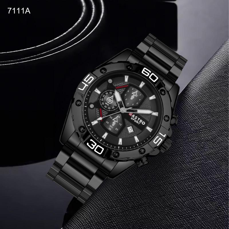 Jam Tangan Pria Gastro 7111A Rantai Stainless Steel Water Resistant 3 ATM Kaca Watches 4
