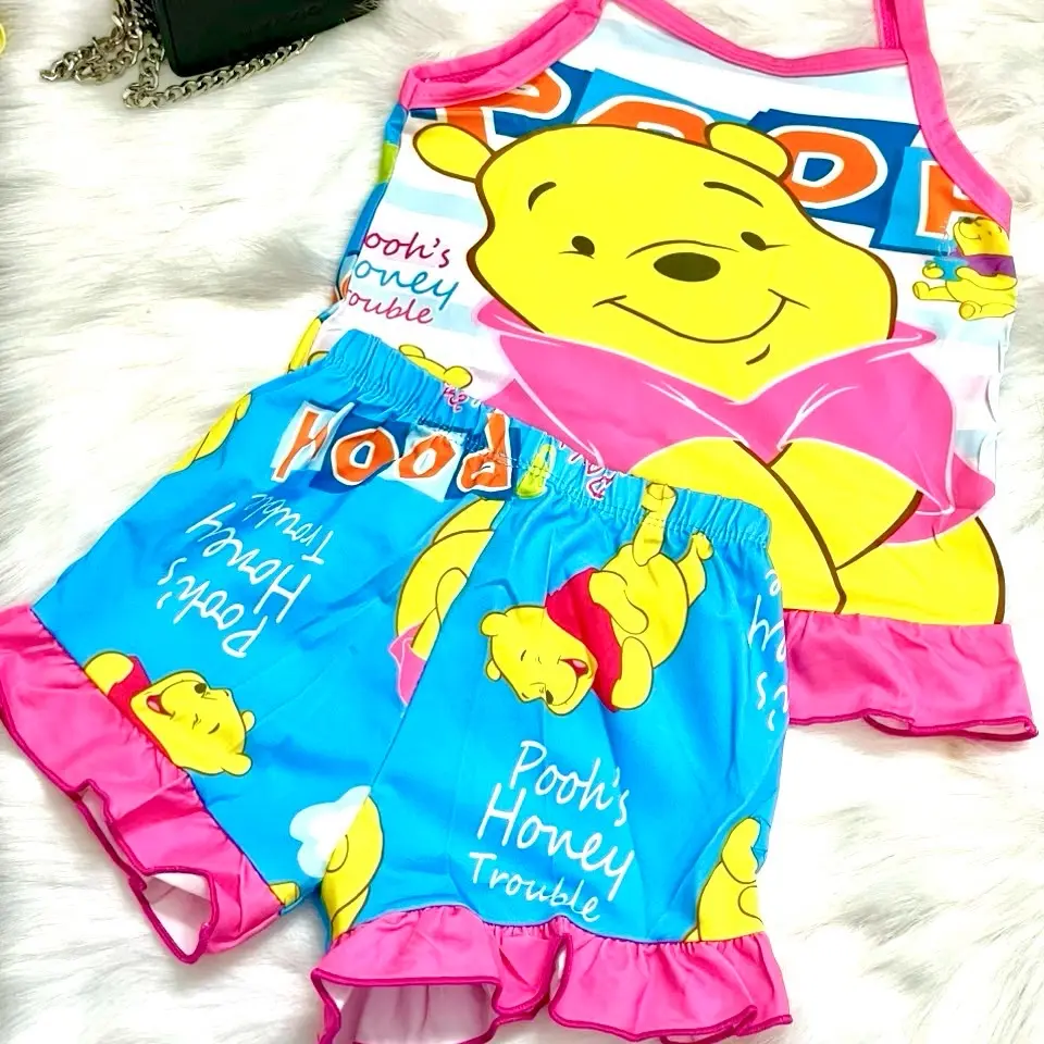 Bộ 2 dây hoạt hình cho bé gái Thun mát lạnh size từ 5-21kg cho Bé gái siêu kute