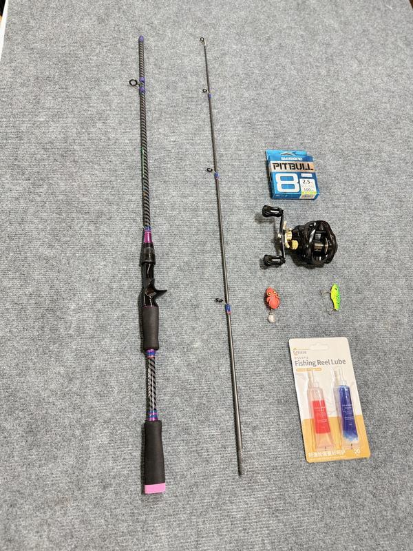 Combo Cần câu Lure Cá Sấu & Máy Ngang FR200 tặng Dầu tra máy & nhái hơi Cá sắt & dây Pe x8