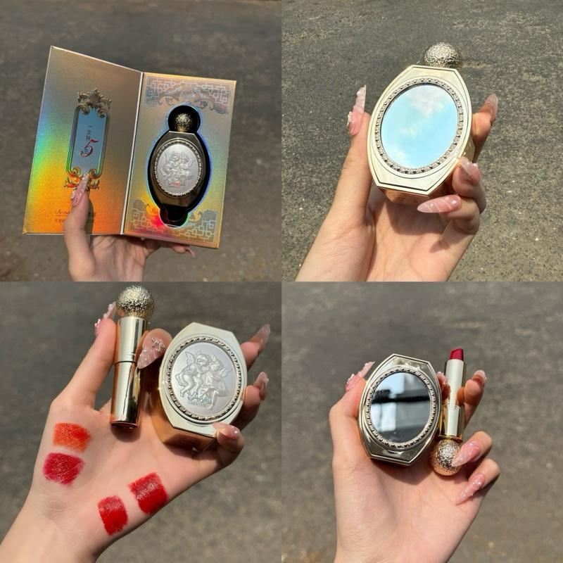 Son Sáp Lì 4 Màu Ansel Angel Có Gương Mềm Môi.