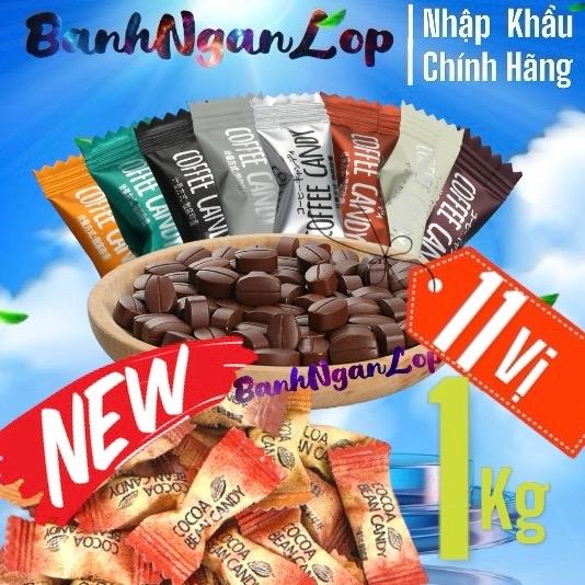 LOẠI 1 - Sỉ 1Kg Mix 11 Vị Kẹo Cà Phê Không Đường Cafe Coffee Candy