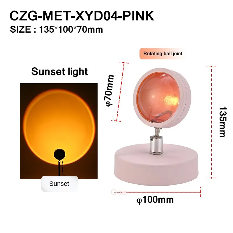 Đèn Bàn Mini Đèn Hoàng Hôn, Màu RGB, Đèn Tạo Không Khí Ảnh, Đèn USB, Đèn Hoàng Hôn, Đèn Hoàng Hôn Đỏ 7