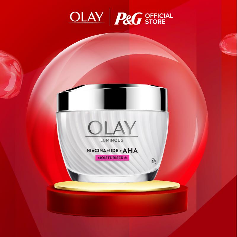 Kem Dưỡng Ẩm Sáng Da, Mờ Thâm Mụn OLAY LUMINOUS NIACINAMIDE AHA 50G Làm Đẹp Da Skincare