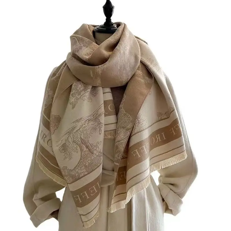 Khăn Choàng Tranh Phong Cảnh, Hàng Mới Về Mùa Thu Và Mùa Đông, Chất Liệu Giống Như Cashmere Khăn Quàng Cổ Động Vật, Thích Hợp Sử Dụng Trong Văn Phòng, Dày Dặn Và Giữ Nhiệt, Khăn Quàng Cổ Dài Đa Năng Women Nữ 6