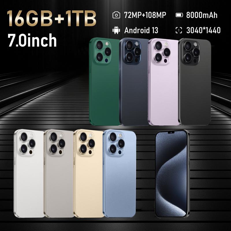 Điện Thoại Di Động Xuyên Biên Giới, i15 ProMax, Thông Minh, Màn Hình Lớn 7,0 Inch, Bộ Nhớ 16 + 1T, Có Sẵn Gửi Thay Mặt, Mẫu Bán Chạy 5