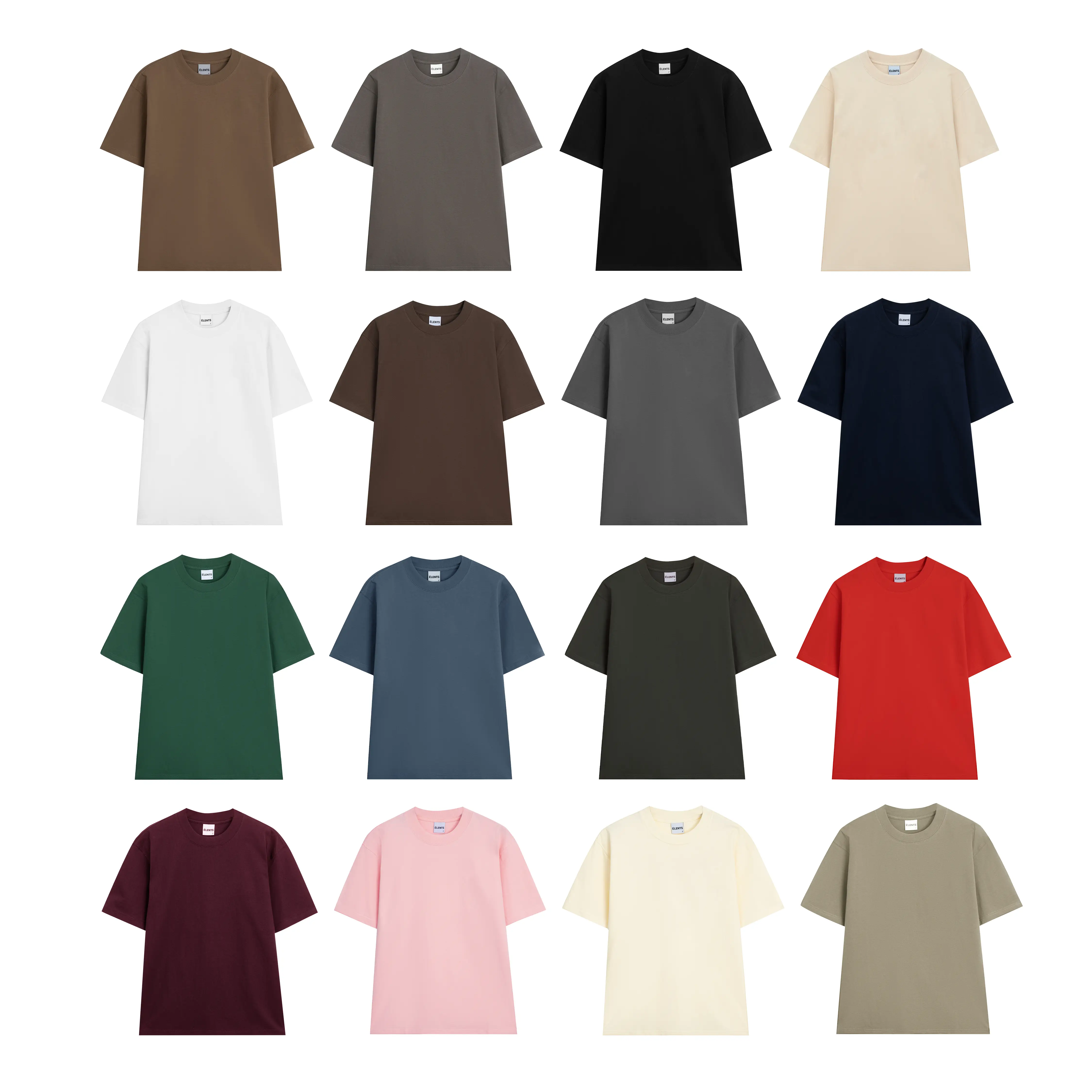 Áo Thun Trơn Unisex Relaxed Fit Cotton 250Gsm Elents Blank Esst099