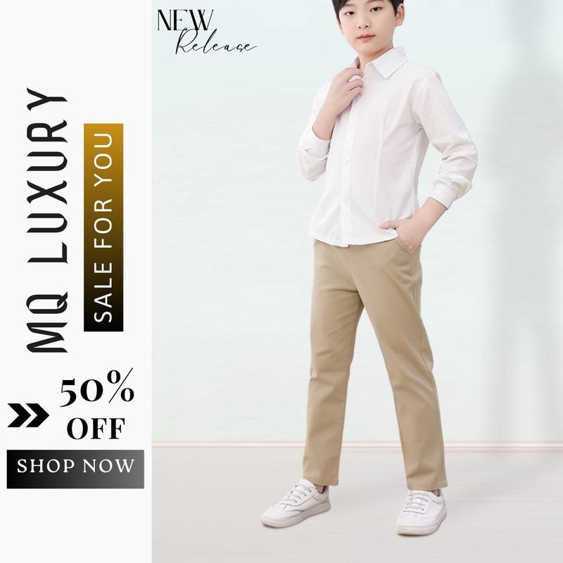 Product Introduction of Quần Dài Kaki Đi Học Trẻ Em - M3 Cho Bé Trai Bé Gái Cao Cấp, Đồng Phục Học Sinh MQ LUXURY 1