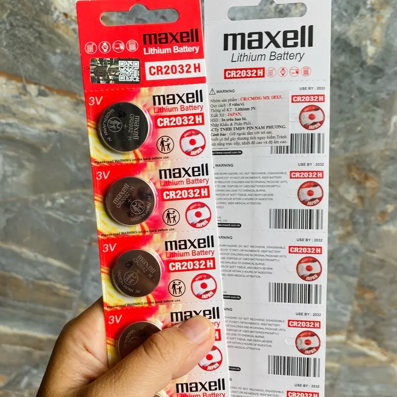 ￼Pin CR2032H Chính Hãng Maxell Lithium 3v - Pin Remote Smartkey Ô tô Xe Máy Đồng Hồ Thiết Bị Các Loại (1 vỉ 5 viên) 7