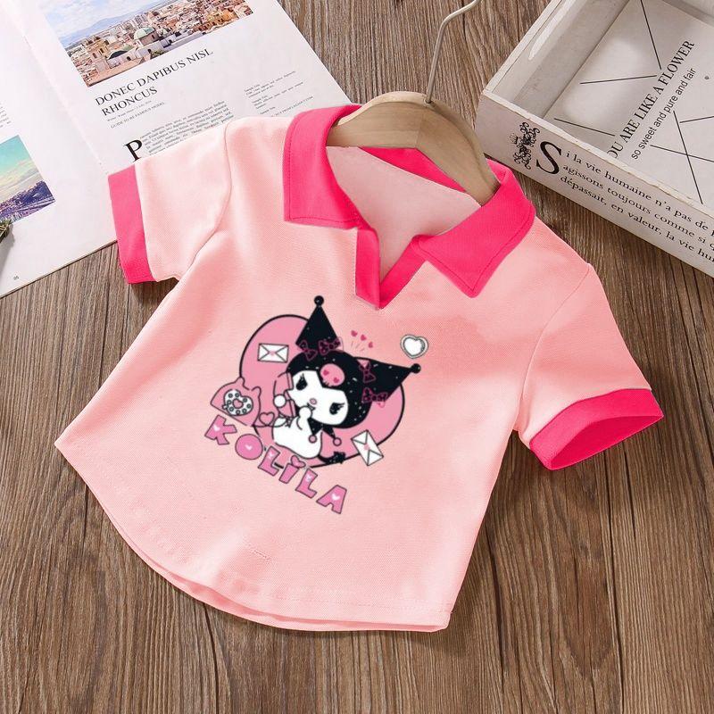 Product Introduction of Áo Thun ngắn Tay Cổ Polo Mùa Hè, 100% Cotton, Dành Cho Bé Gái, Cỡ Trung Bình Và Lớn Trẻ Em, Dáng Rộng Vừa Vặn, Phong Cách Phương Tây, Màu Tương Phản, Hàng Mới Về Năm 2024, Áo Trên 2